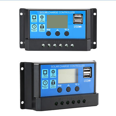 PWM 60A 50A 40A 30A 20A 10A Solar Charge and Discharge Controller 12V 24V Auto LCD Solar Regulator with Dual USB 5V NEW