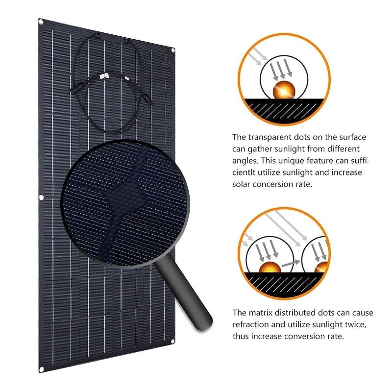 ETFE 18V 100W Flexible Solar Panels 300W Waterproof Monocrystalline Solar Panel Camping RV Home Charge 12V