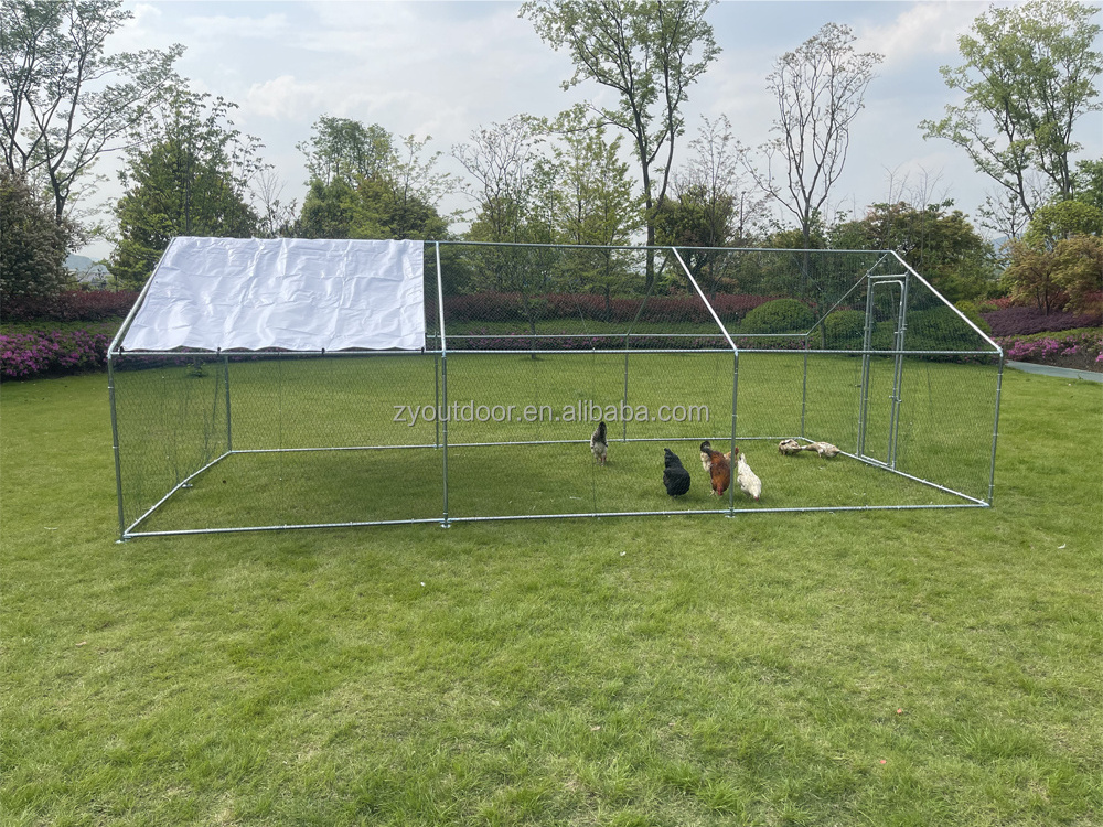 10 x 6.5 x 19.6 Feet Chicken Run Walk In Pet Cage Chicken Coop For Dog Rabbit Hen Cage Pen Galvanized Rabbits Duck Run and coops