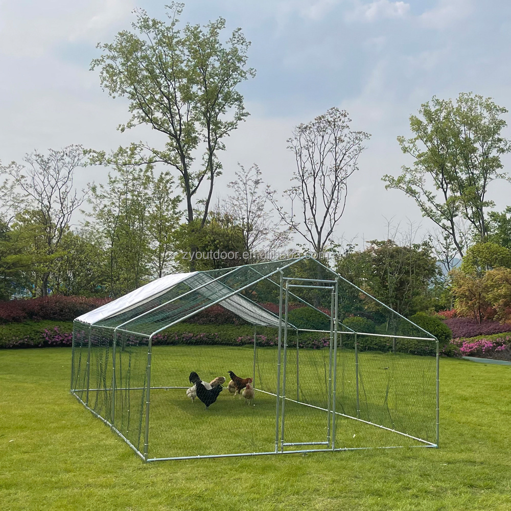 10 x 6.5 x 19.6 Feet Chicken Run Walk In Pet Cage Chicken Coop For Dog Rabbit Hen Cage Pen Galvanized Rabbits Duck Run and coops