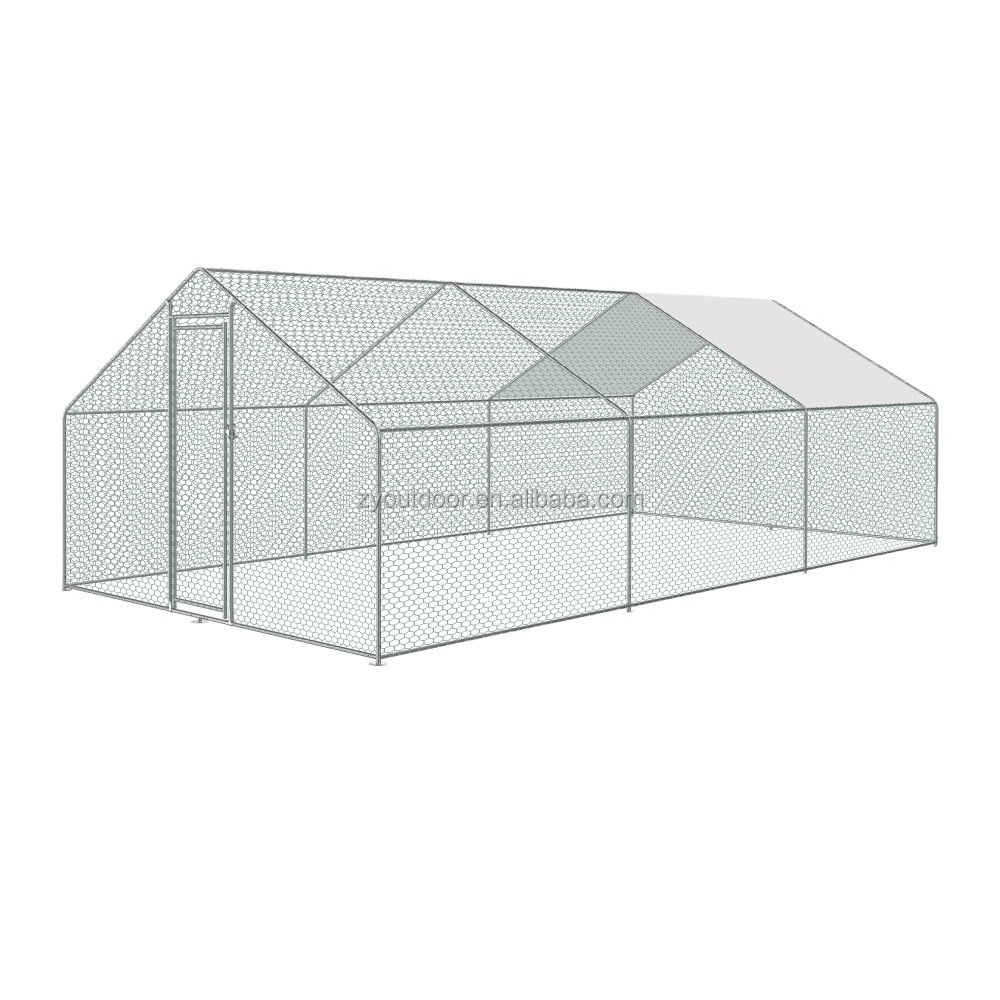 10 x 6.5 x 19.6 Feet Chicken Run Walk In Pet Cage Chicken Coop For Dog Rabbit Hen Cage Pen Galvanized Rabbits Duck Run and coops