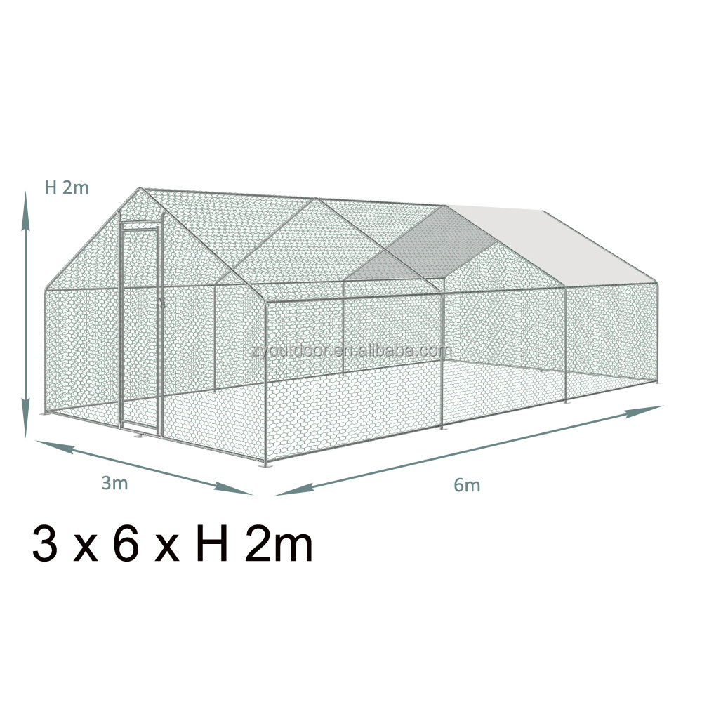 10 x 6.5 x 19.6 Feet Chicken Run Walk In Pet Cage Chicken Coop For Dog Rabbit Hen Cage Pen Galvanized Rabbits Duck Run and coops