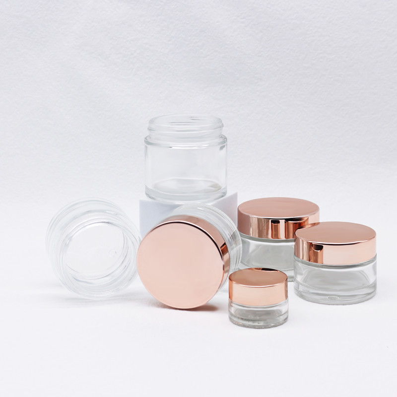 50g 100g Clear Cosmetic Jar Glass 30ml 50ml 100ml Cosmetic Cream Jar Glass Jar Pot Empty For Lip Balm