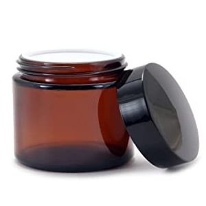 Empty cosmetics packing frosted amber glass jar 20G 30G 50G Clear Amber Glass Jar w lid for candles, cream, skin care, scrub sal