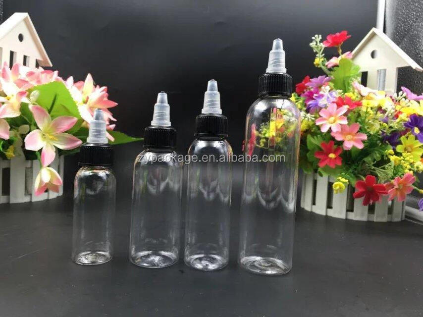 Empty 60ml 100ml 120ml 150ml clear plastic Hair Oil Squeeze Applicator Packaging Bottle With Twist-open Dispensing Cap