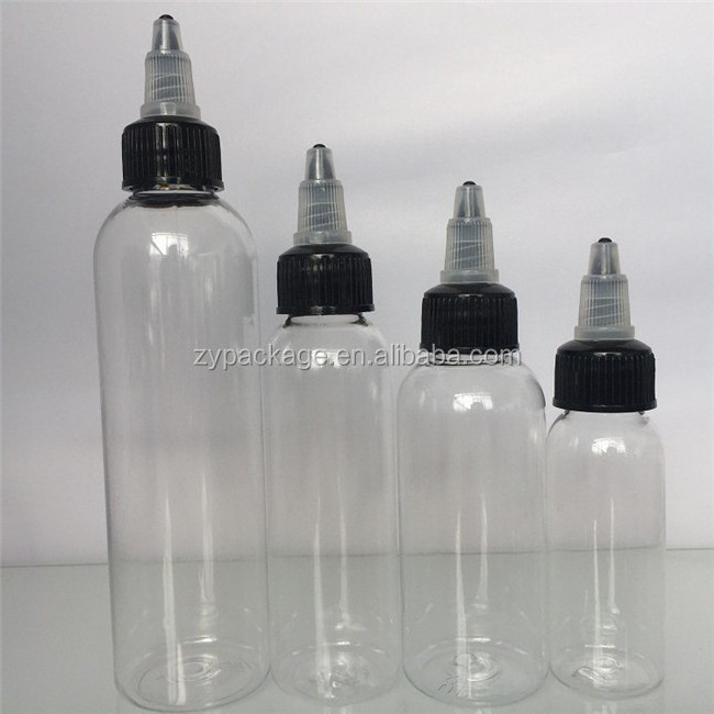 Empty 60ml 100ml 120ml 150ml clear plastic Hair Oil Squeeze Applicator Packaging Bottle With Twist-open Dispensing Cap