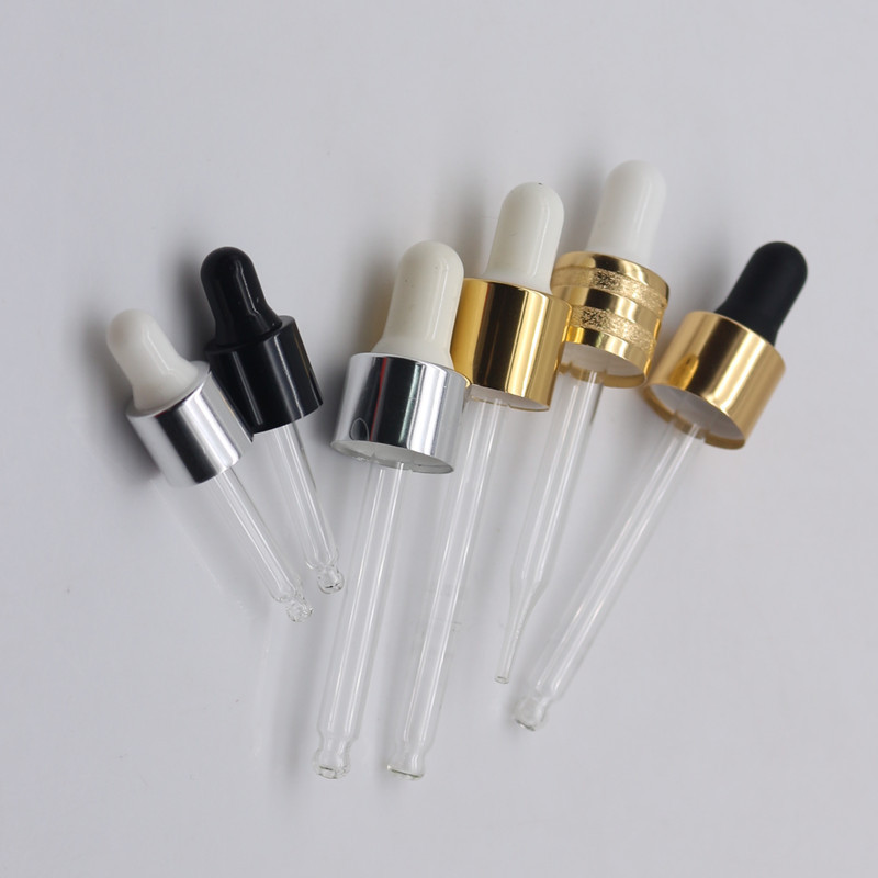 Din 18/410 din 18 / 415 glass dropper pipette smooth aluminium cap