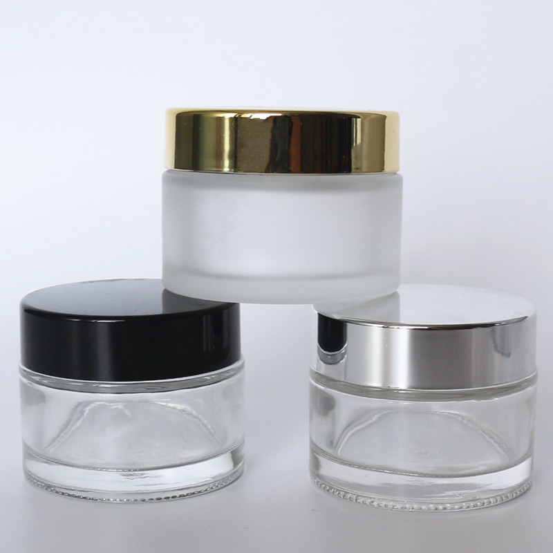 50g 100g Clear Cosmetic Jar Glass 30ml 50ml 100ml Cosmetic Cream Jar Glass Jar Pot Empty For Lip Balm