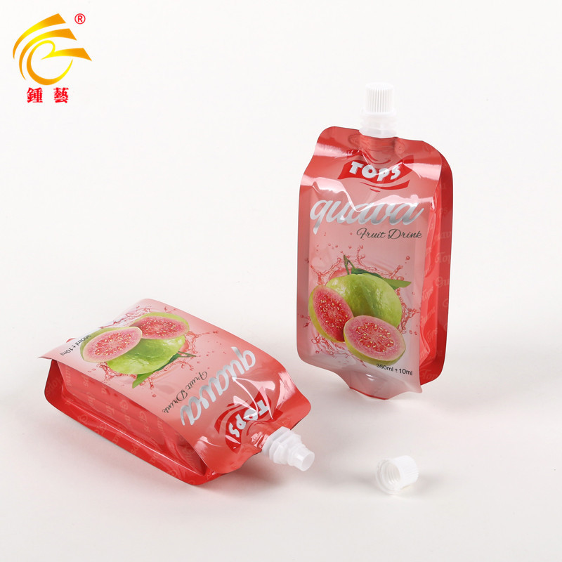 350ML fruit juice spout pouch  drinks liquid beverage plastic spout pouch aluminum foil laminated plastic packaging bags