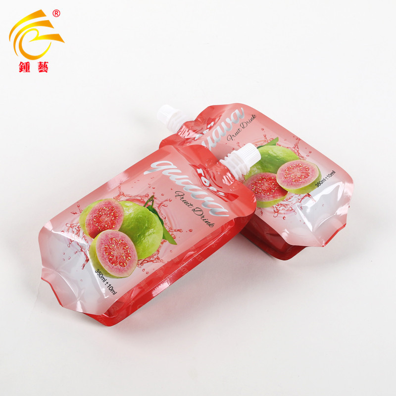 350ML fruit juice spout pouch  drinks liquid beverage plastic spout pouch aluminum foil laminated plastic packaging bags