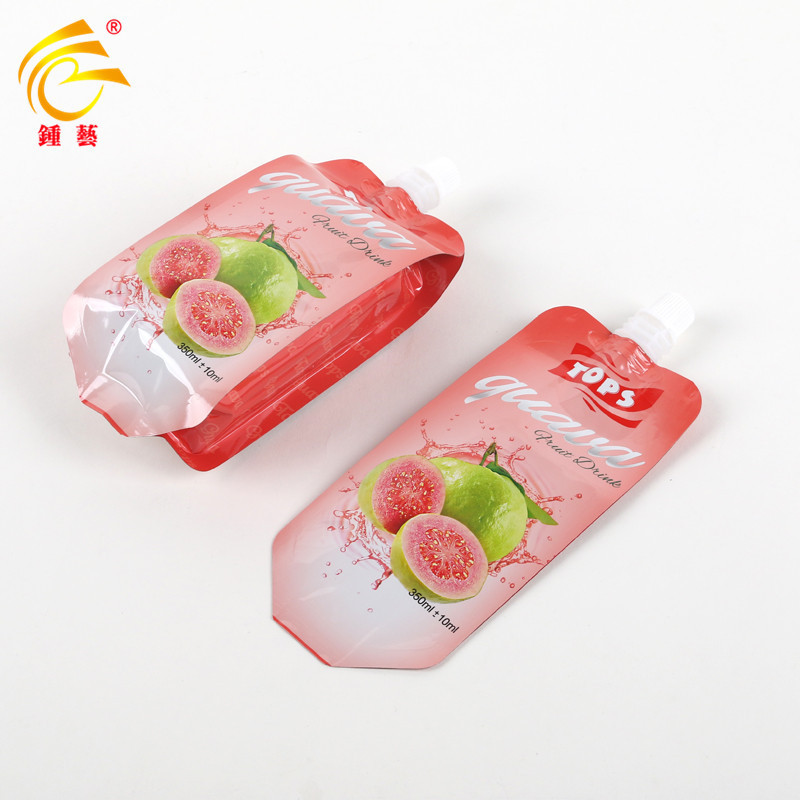 350ML fruit juice spout pouch  drinks liquid beverage plastic spout pouch aluminum foil laminated plastic packaging bags