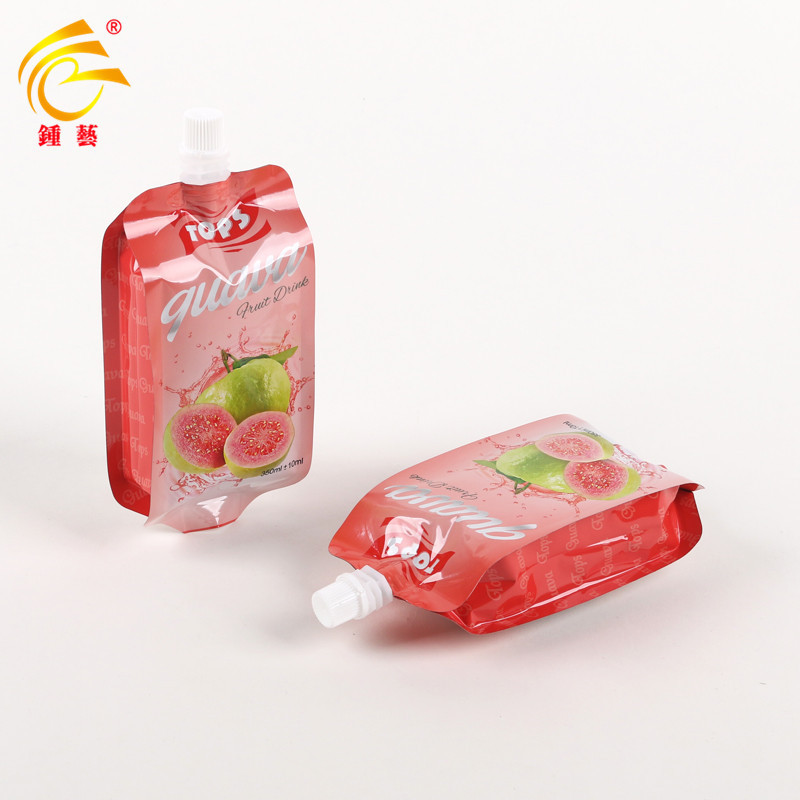 350ML fruit juice spout pouch  drinks liquid beverage plastic spout pouch aluminum foil laminated plastic packaging bags