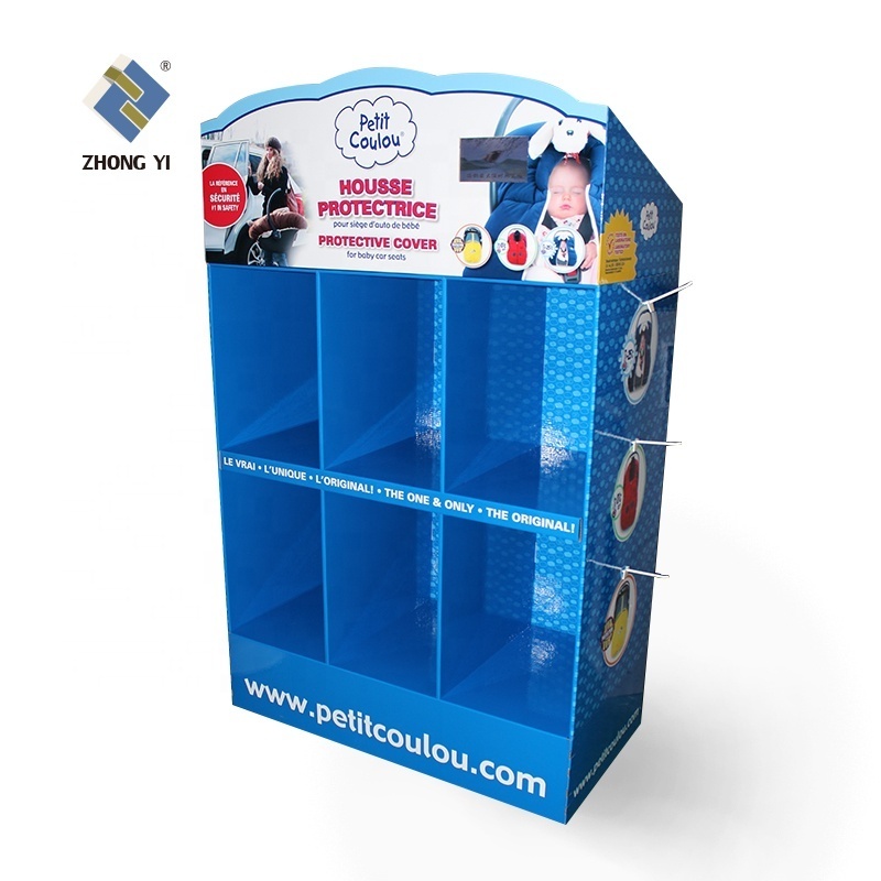 Merchandising Cardboard Free Standing Shelves Display Pallet for T-Shirt Clothing Display Stands