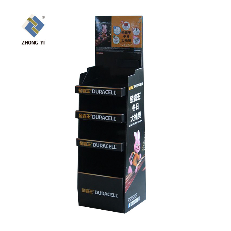 Supermarket Custom Cardboard Floor Display Stand/ Paper Make Up Cardboard display Racks for Retail Advertising