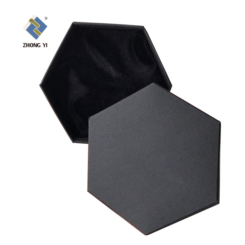 Custom Printed Cardboard Hat Packaging Box Hexagon Collapsible Paper Box for Ring