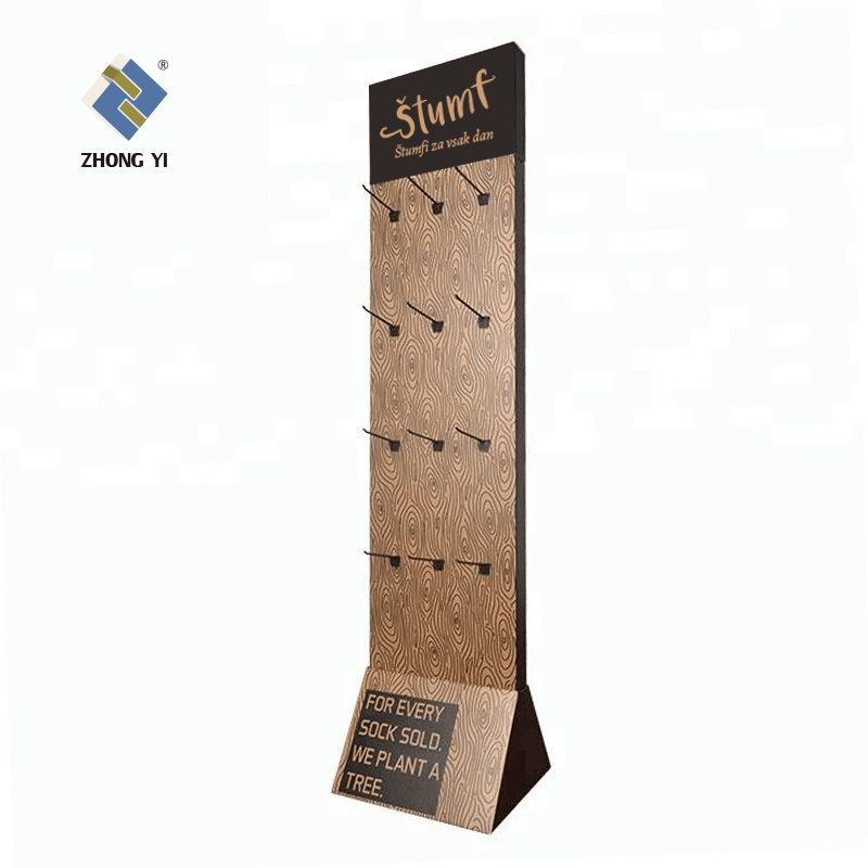 Cheap Price Floor Cardboard Glasses/hats/socks/scarf Hook Around Display Stands Racks For Retail Stores