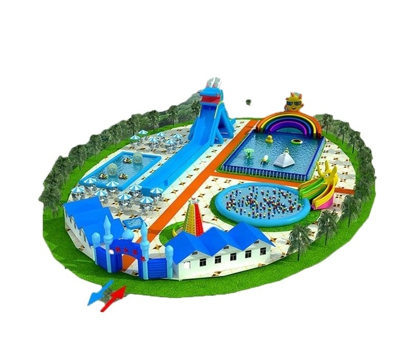 Swimming Entertainment Commercial Inflatable Water Park Equipment Inflatable Cwater Park /Inflatable Aqua Park Plato PVC 0.55mm