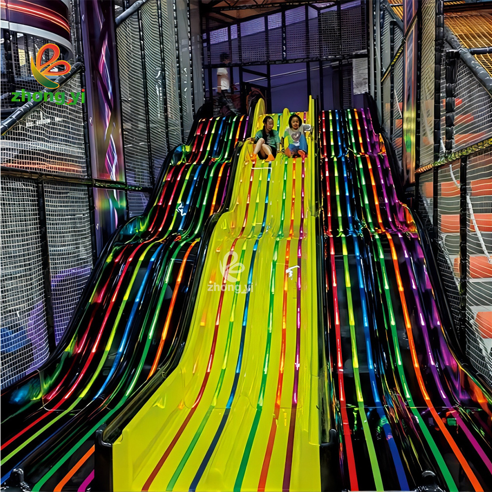 Indoor Neon playground Kids Child Park Factory Customized Soft Play Equipment with LED Slide by zhongyi Amusement