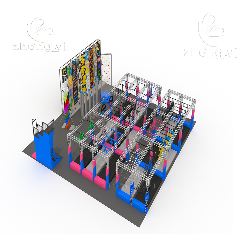 custom modern other indoor playground american ninja warrior obstacle course kit gym truss for kids adult