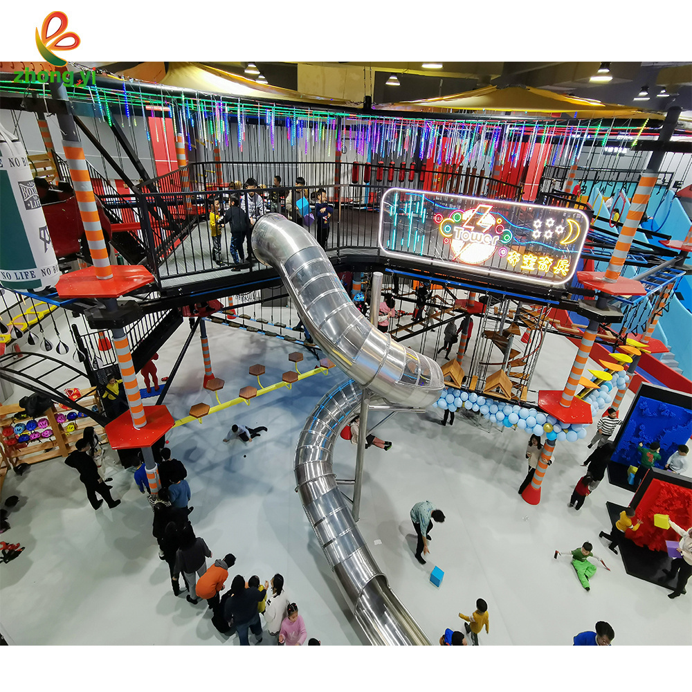 zhongyi Adults kid indoor amusement jump trampoline park indoor trampoline equipment