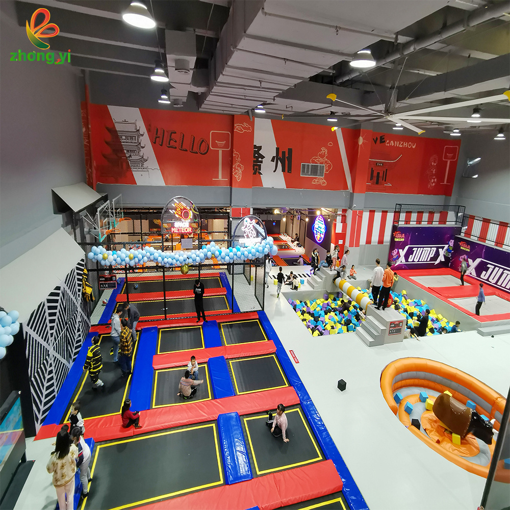 zhongyi Adults kid indoor amusement jump trampoline park indoor trampoline equipment