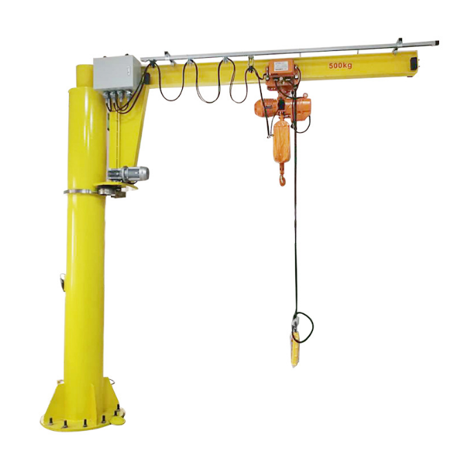 Customized design calculation fixed column slewing electric 5 ton 10 ton free standing jib crane with chain hoist