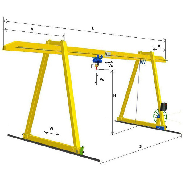 Overhead Gantry Crane 5 Ton 10 Ton Electric Hoist Harage Hantry Crane Single Girder Gantry Crane