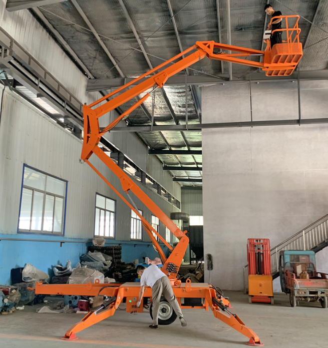 Window Cleaning Lift Machine Aerial Work Platform Skylifter 10m 18m Cherry Picker Towable Hydraulic Articulated Spider Boom Lift