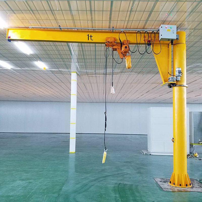 Customized design calculation fixed column slewing electric 5 ton 10 ton free standing jib crane with chain hoist