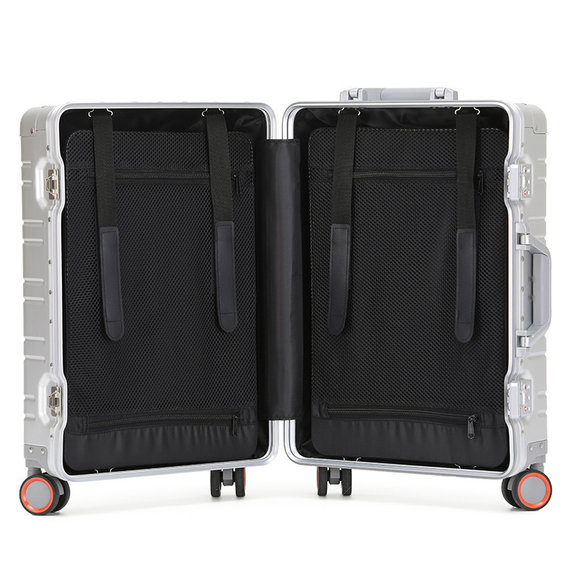 All aluminum-magnesium alloy travel suitcase Men's Business Rolling luggage on wheels trolley luggage Carry-Ons cabin suitcase