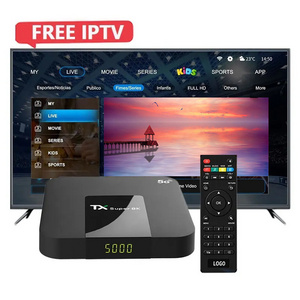 4k Android Tv Box Quad Core Mini Iptv 12month TX Super 8K 2+16GB Home Office tv digital video streaming set-top box