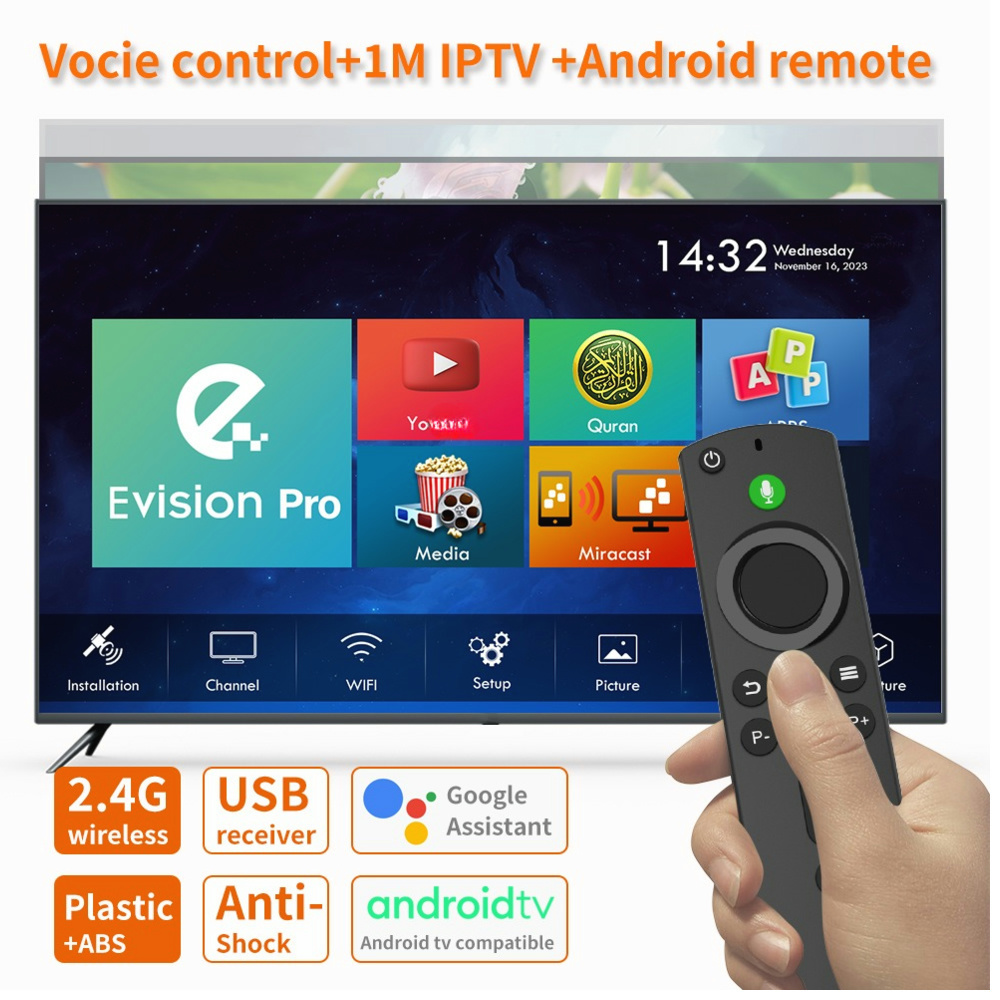 2024 Best 4K IPTV Voice Kits Remote Control with Free Test Stable Streaming Subscript smart tv box Android Reseller Panel