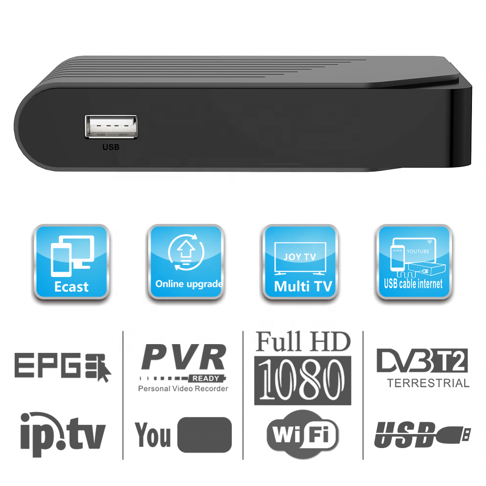 MINI TDT DVB-T2 Receptor Digital TV Terrestrial Receiver 2024 new FTA H.264 H 1080P tuner dvb-t2 Custom Set-top Box