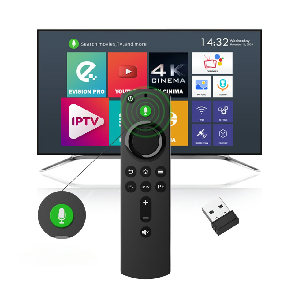 2024 Best 4K IPTV Voice Kits Remote Control with Free Test Stable Streaming Subscript smart tv box Android Reseller Panel