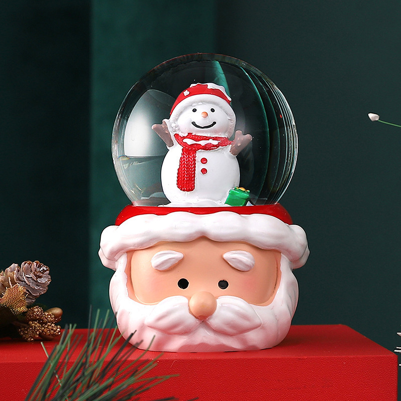 Customized Christmas gifts for the elderly, snowflakes, snowglobe, glowing music, and children's gift decorations