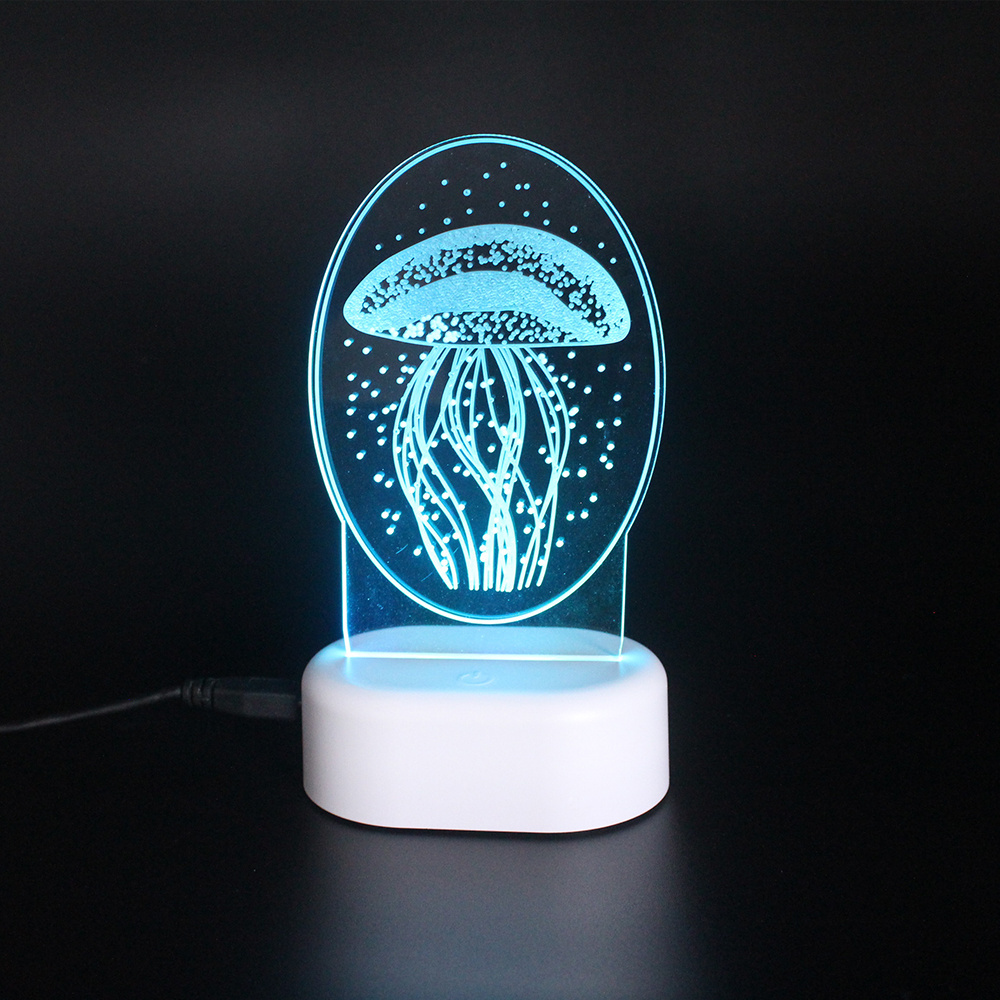 custom minin usb color changing acrylic desk lamp 3d led light sculptures Laser Engraving Acrylic crafts