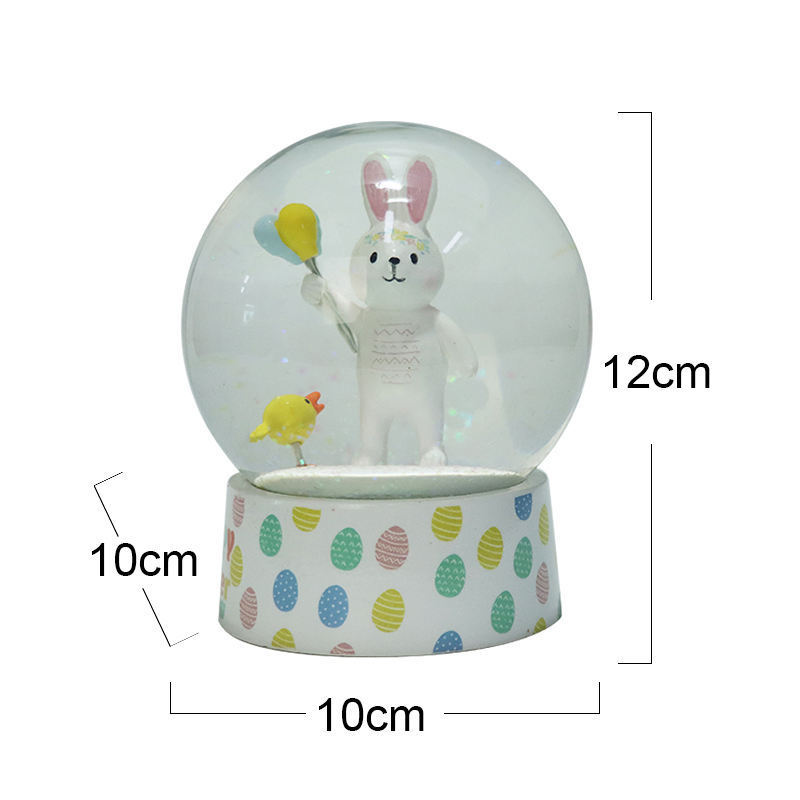 New Product Ideas 2024 Resin Crafts Decorated Easter Cute Animals Snow Globe