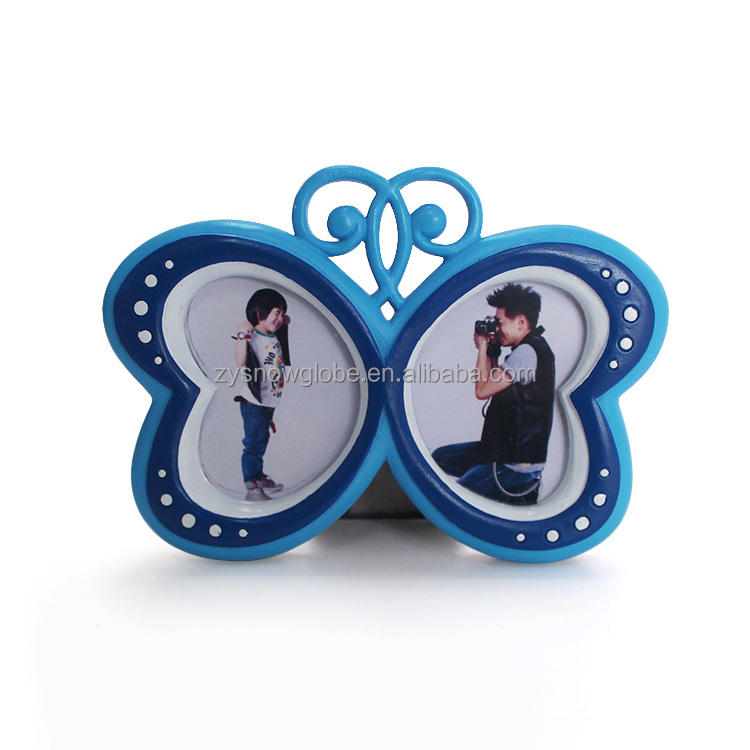 Double heart butterfly shaped picture  photo frame