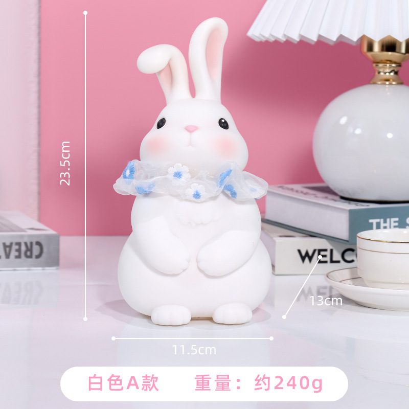 Custom Resin Crafts Children's Birthday Gifts  Rabbit Piggy Bank for Kids Atm Cute Gift  Electronic plastic metal coin money box