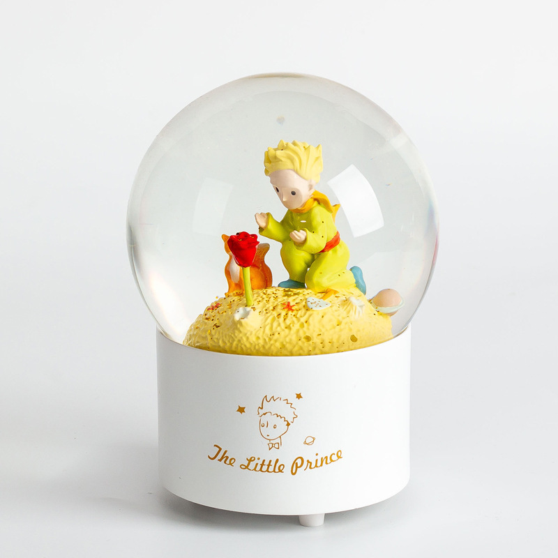 Wholesale Custom 35 45 55 65 80 90 100 120 150 mm ball Gass  plastic Snow Globe with Music Box Snowflake & Music Gift Ornaments