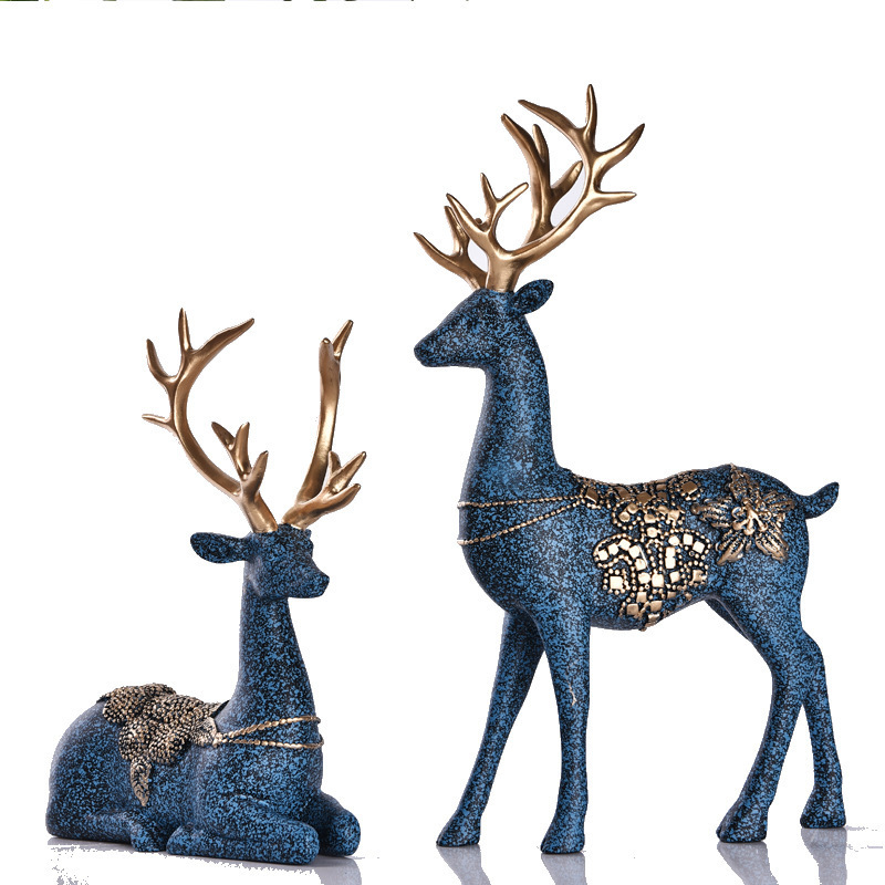 10 inch custom made vintafe decor crafts resin small deer figurines