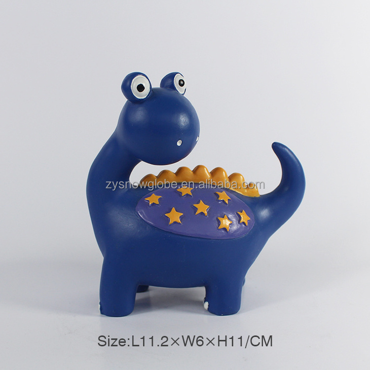 Resin dinosaur money saving coin bank animal statue piggy bank money boxes custom cartoon animal coin box Hot sale kids gift