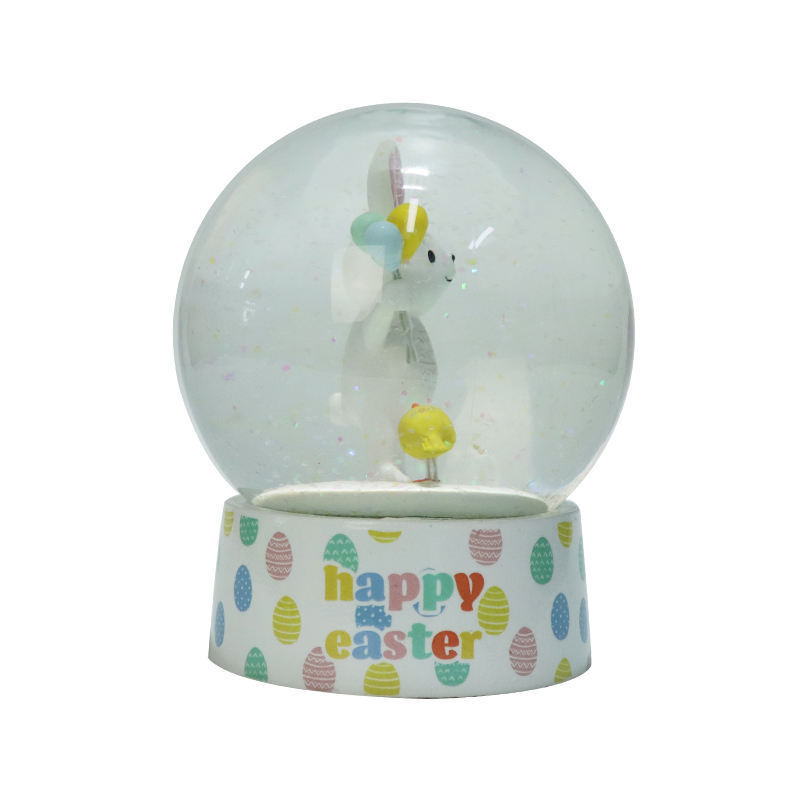 New Product Ideas 2024 Resin Crafts Decorated Easter Cute Animals Snow Globe