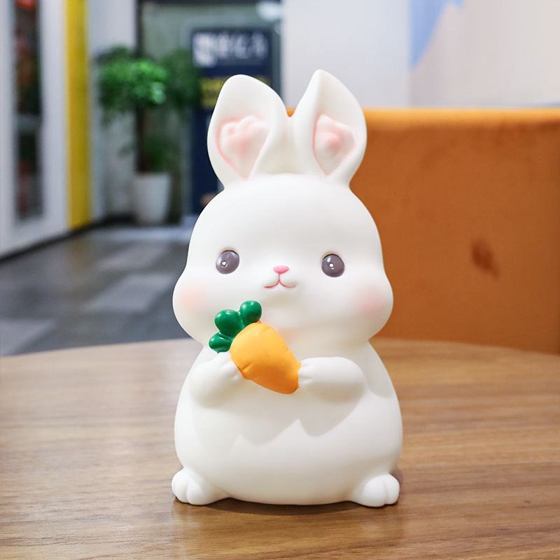 Custom Resin Crafts Children's Birthday Gifts  Rabbit Piggy Bank for Kids Atm Cute Gift  Electronic plastic metal coin money box