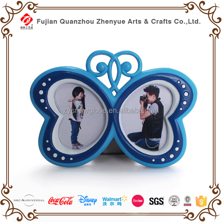 Double heart butterfly shaped picture  photo frame