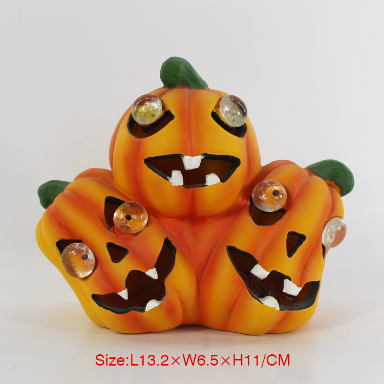 Lighted pumpkin container halloween ceramic pumpkin