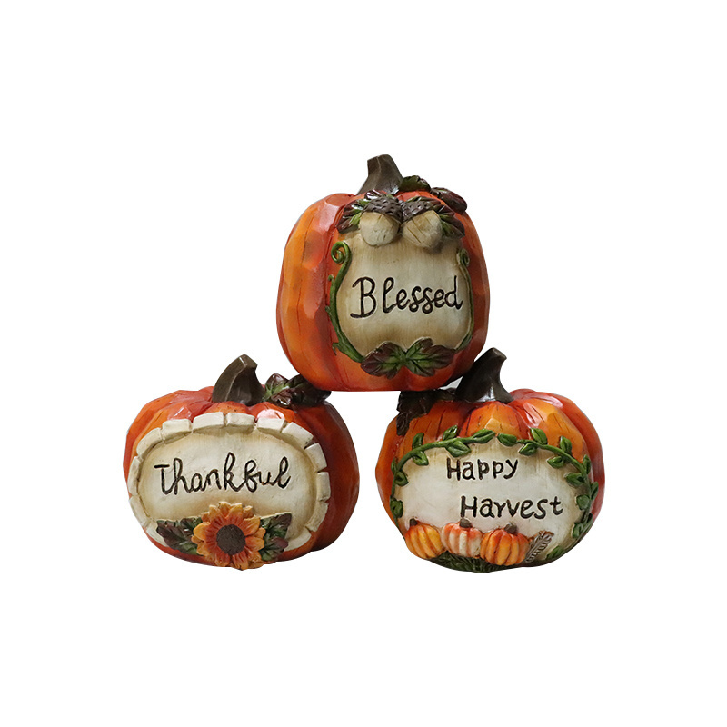 The Halloween Series Resin Statues Crafts Autumn Harvest Pumpkin Figurine Garden Farm Courtyard Decoration Furnishing Article