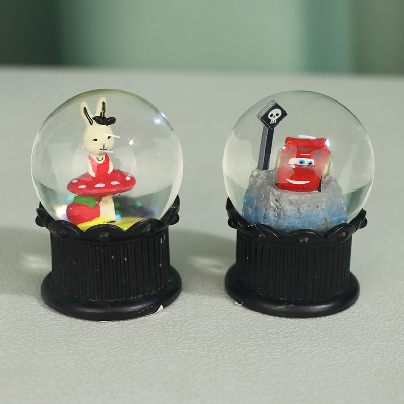 Wholesale Custom Mini Animal Resin Snowglobe Rotary Sound Table Decoration Travel Souvenir Gifts Children Christmas Decorations