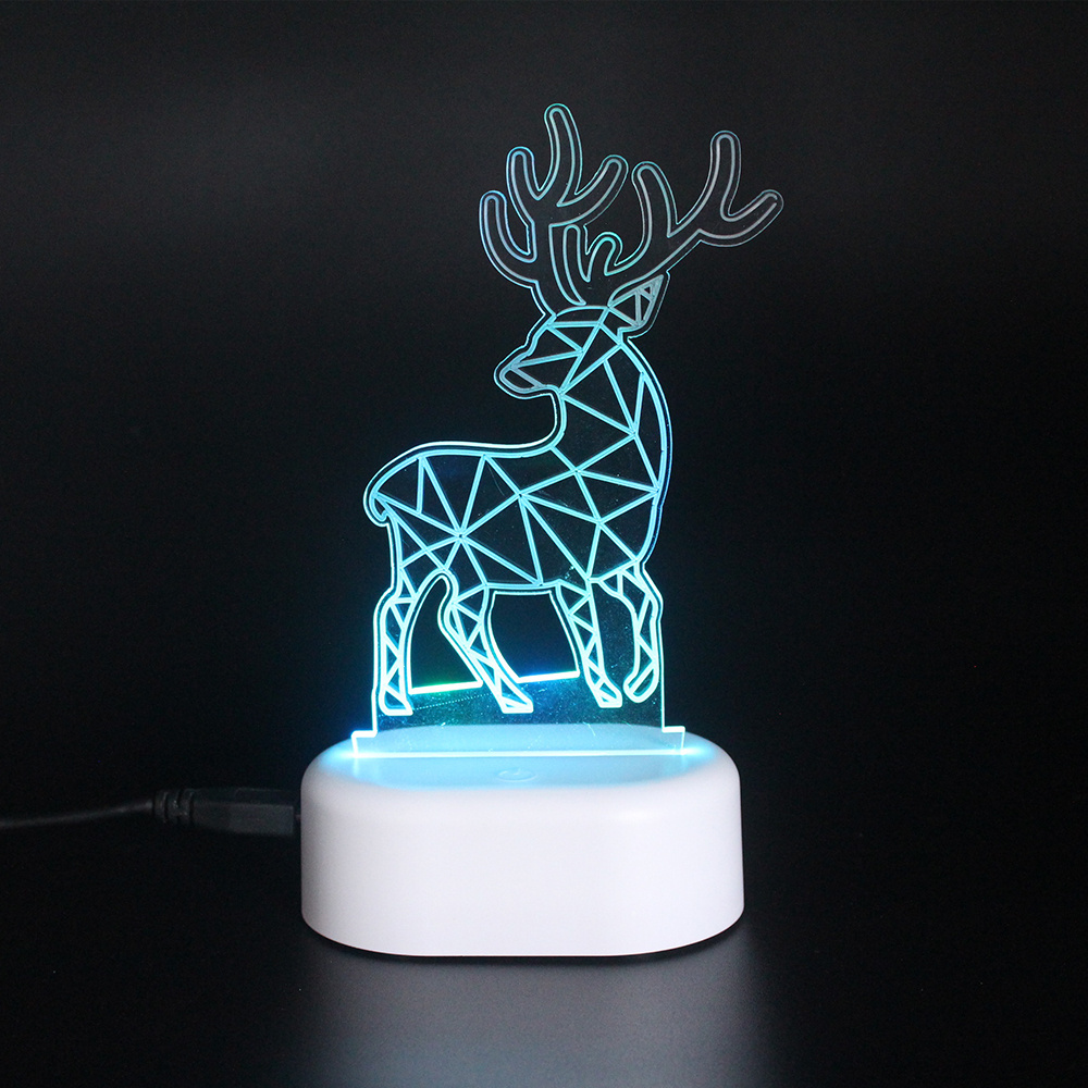 custom minin usb color changing acrylic desk lamp 3d led light sculptures Laser Engraving Acrylic crafts