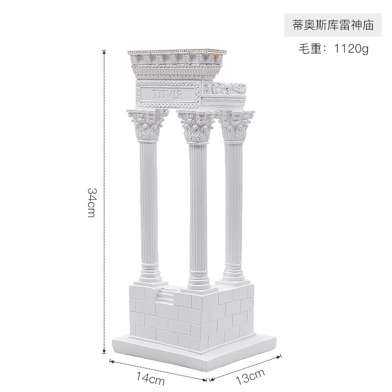 Home decor sculpture Greek temple architectural model Roman column decorations European style resin crafts custom figure